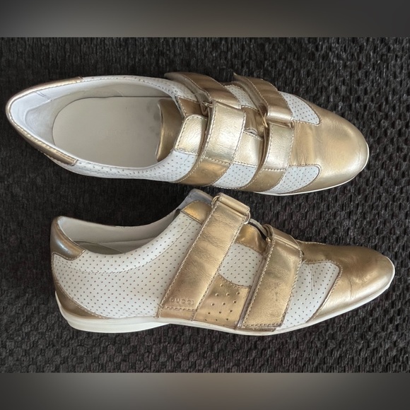 Women's Gucci Velcro Leather Sneakers Authentic GG - Picture 8 of 16